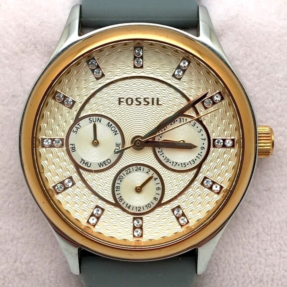 Fossil BQ1566 Gold Gray Stainless Steel Watch - Picture 1 of 14